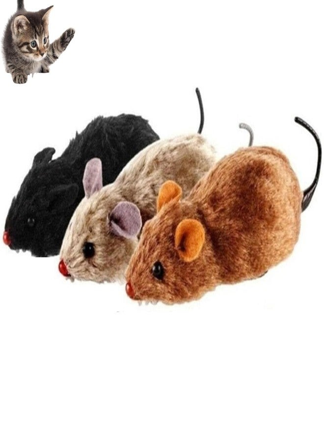 Munmoll 3 Pack Rat Toys for Kids Moving Toys for Babies 1 to 2 Year Plastic Fur Interactive Mouse Toy for Cat Activity and Playing | Kitten Mickey Mouse | Soft Rats for Kids Dogs Cats and Other Pets - Image 1